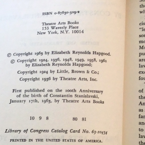 MCM 1963 edition AN ACTORS HANDBOOK; CONSTANTIN STANISLAVSKI - Picture 3 of 4